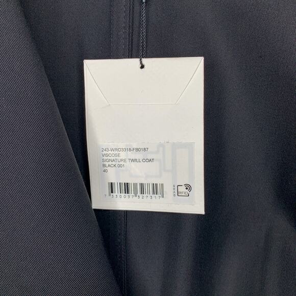 Totême Women's Signature Flowing Twill Trench Coat Black Pre-Fall '24 - Picture 15 of 16